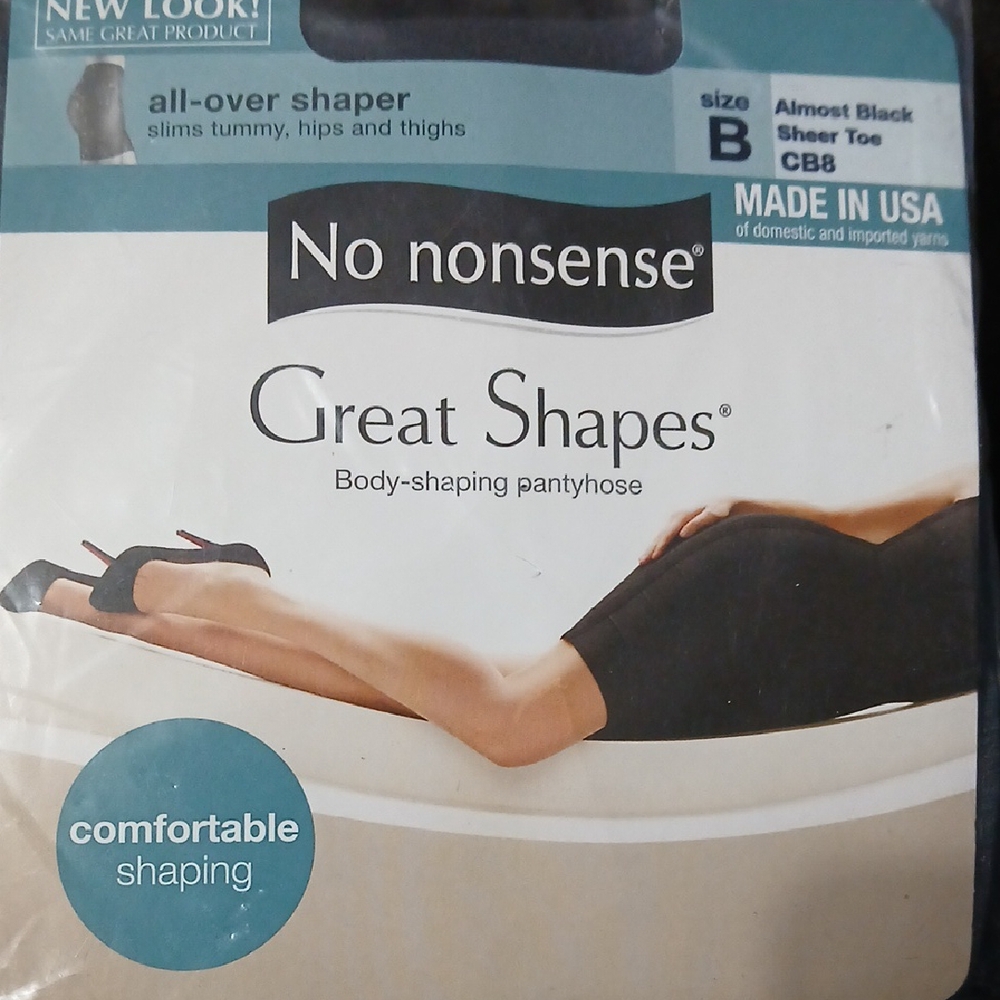 No Nonsense Black Body-Shaping Pantyhose